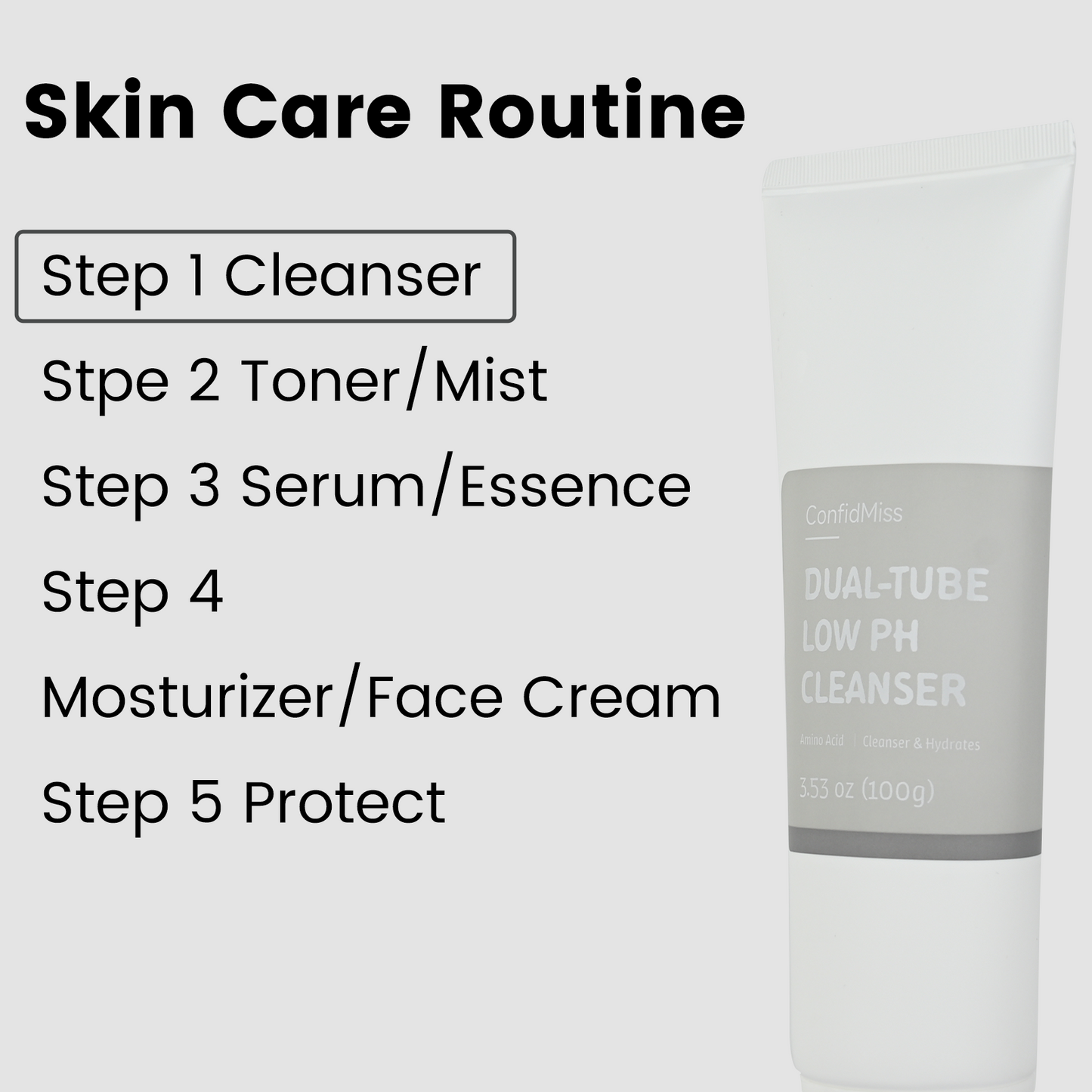 Bundle-Dual-Tube Refreshing Facial Cleanser - Amino Acid Cleanser - Clay Mask Cleanser